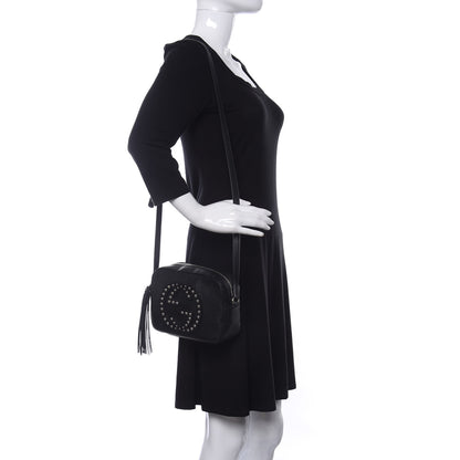 Gucci Pebbled Calfskin Studded Small Soho Disco Bag Black 2 of 10