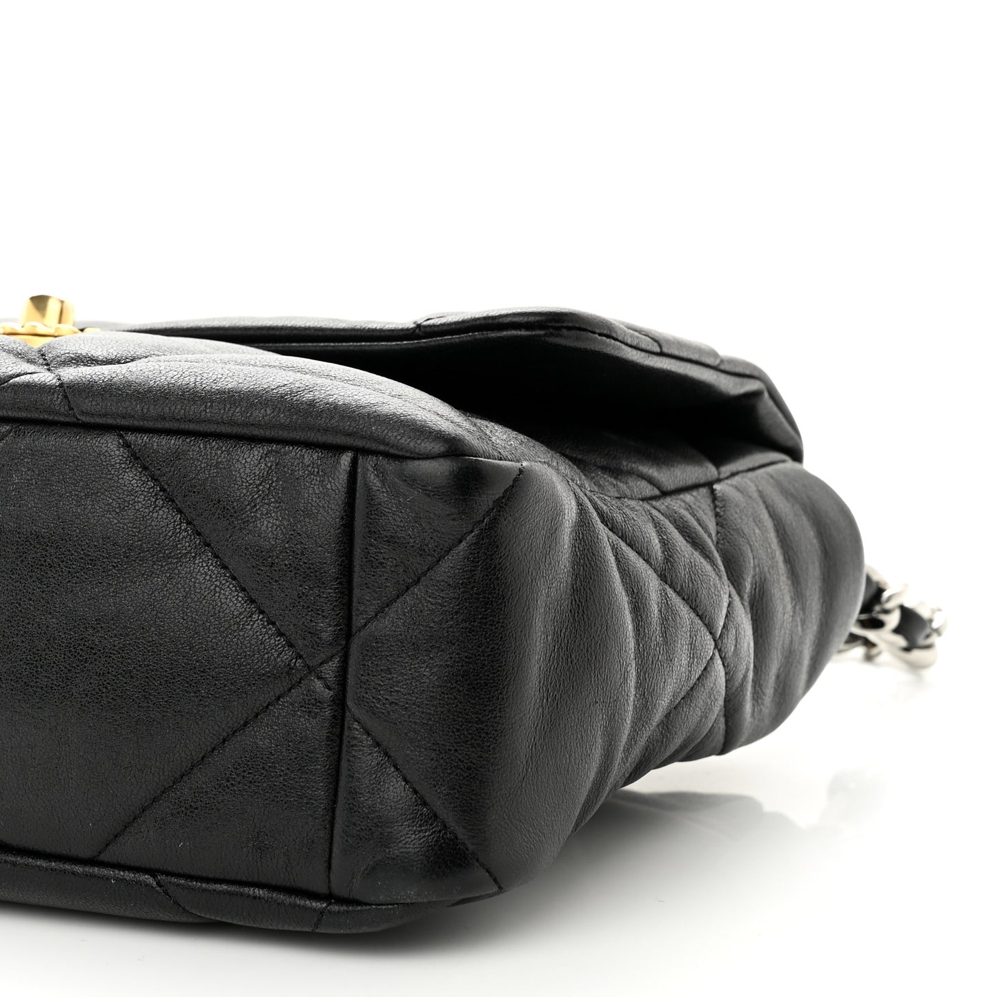 Lambskin Quilted Large Chanel 19 Flap Black