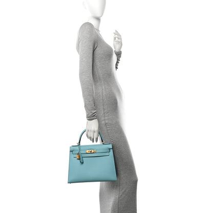 Hermes Epsom Kelly Sellier 28 Bleu Atoll 2 of 12