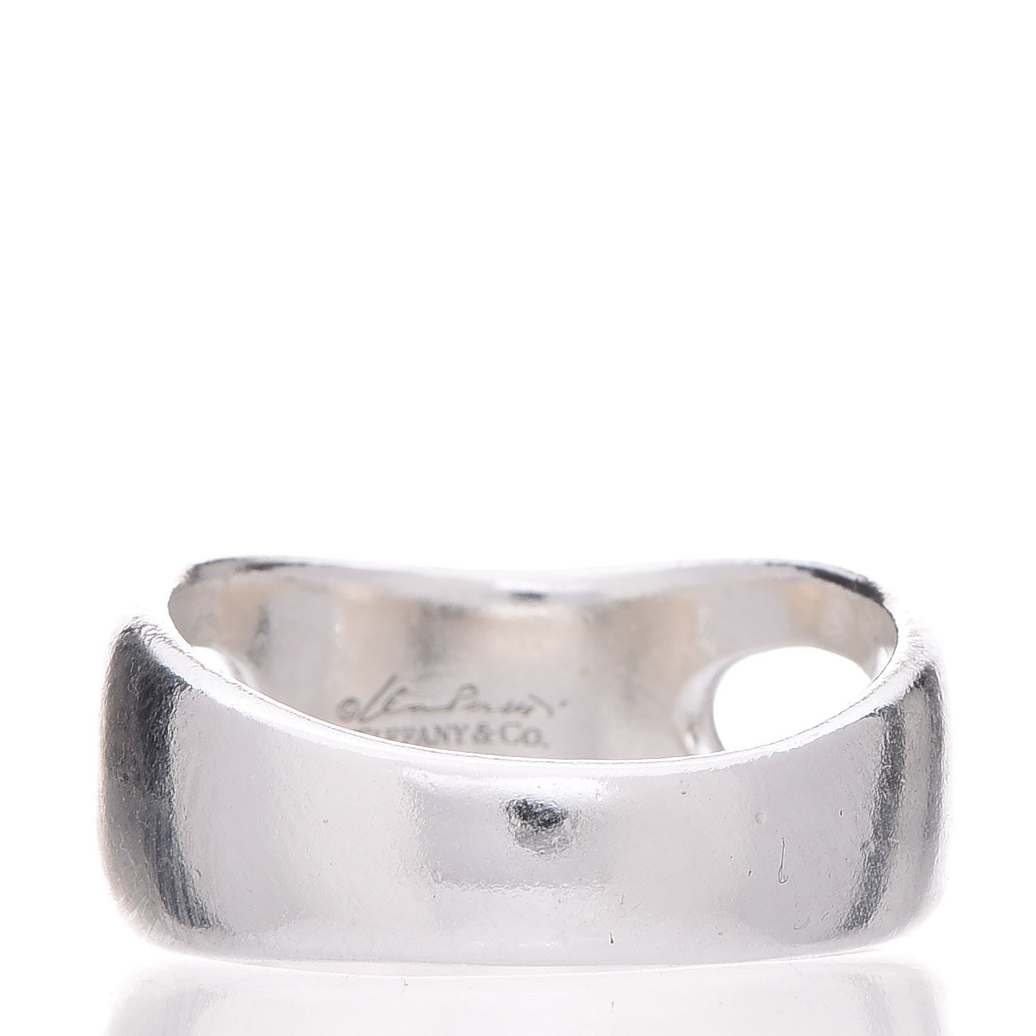 Tiffany Sterling Silver Elsa Peretti Open Side Ring 55 7.5 4 of 5