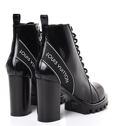 Louis Vuitton Glazed Calfskin Star Trail Ankle Boots 39.5 Black 4 of 9