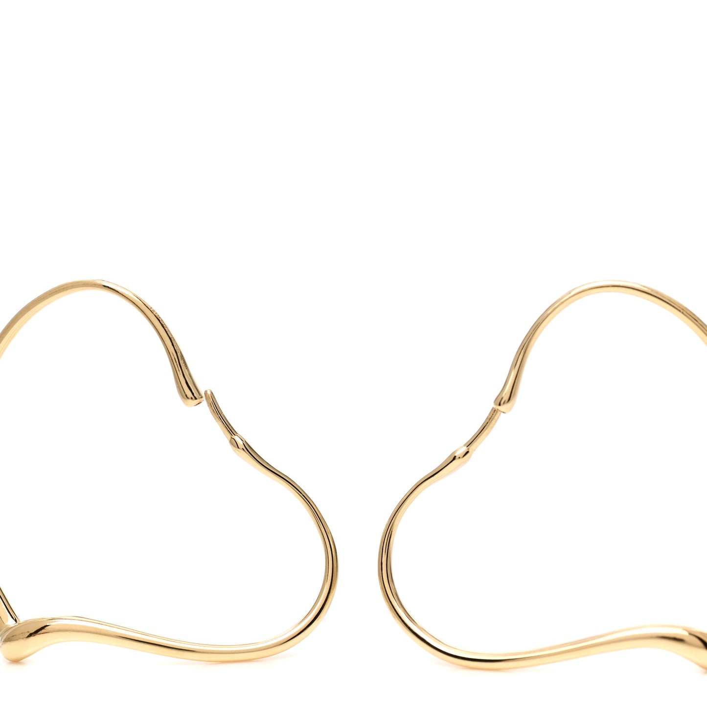 18K Yellow Gold Medium Elsa Peretti Open Heart Hoop Earrings