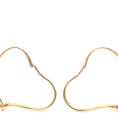 Tiffany 18K Yellow Gold Medium Elsa Peretti Open Heart Hoop Earrings 4 of 5