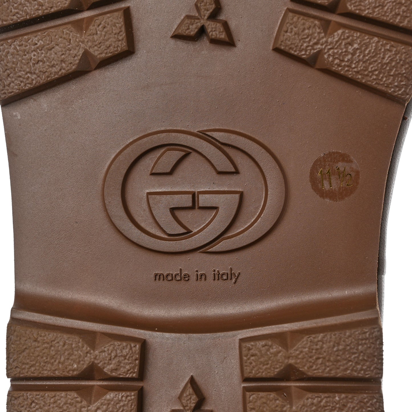 GG Supreme Monogram Granada Kid Mens Horsebit Lug Sole Mules 11.5 Beige Ebony New Acero