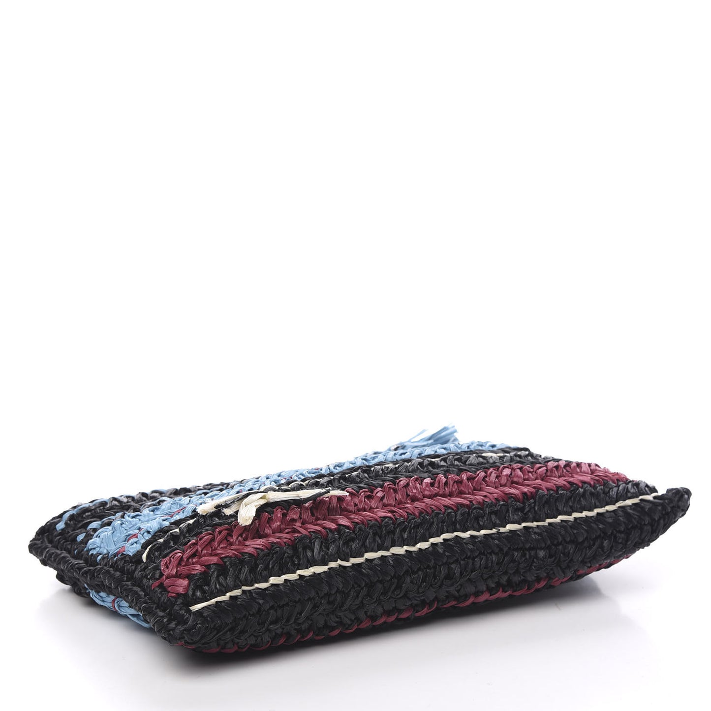 Raffia Woven Crossbody Black