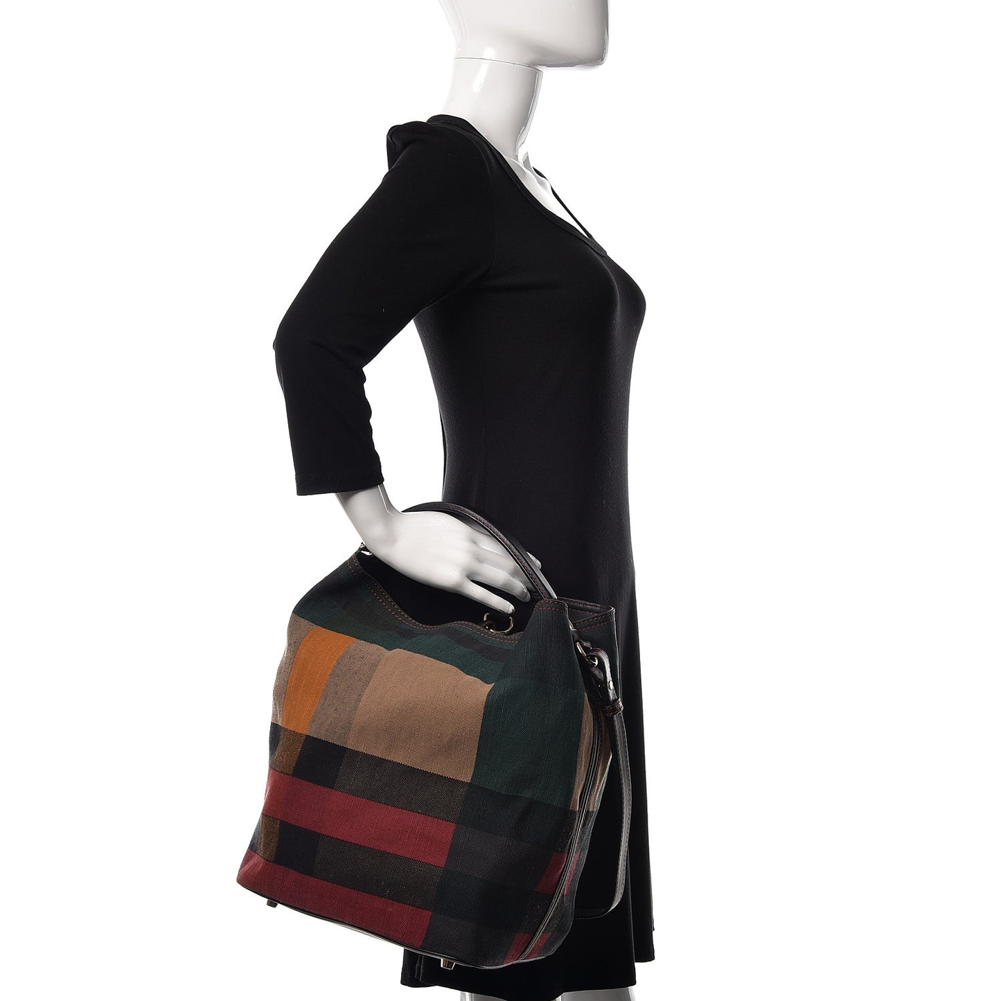 Canvas Mega Check Medium Ashby Hobo Multicolor