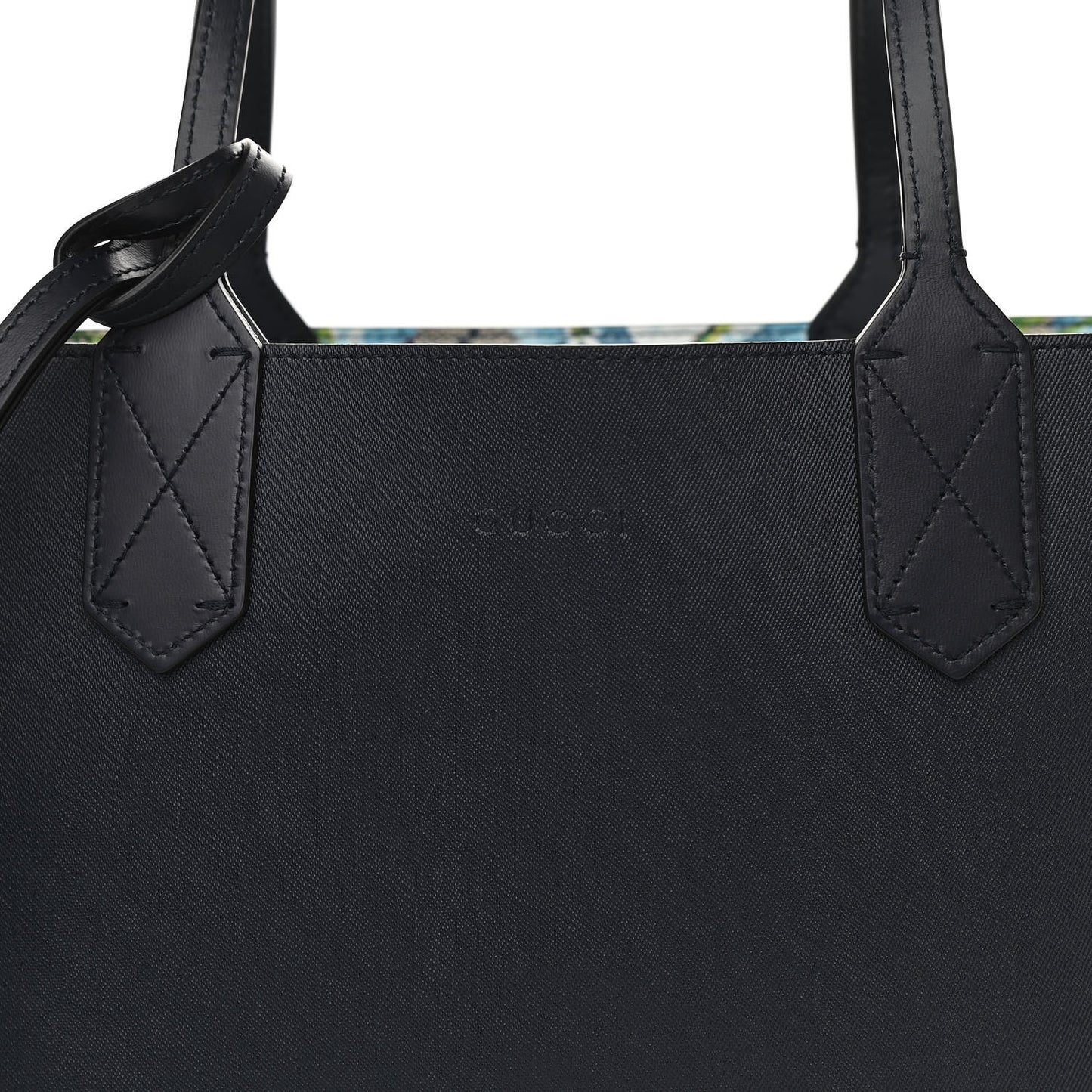 GG Supreme Monogram Blooms Small Reversible Tote Beige Blue Navy