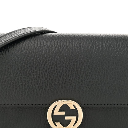 Gucci Dollar Calfskin Interlocking G Chain Wallet Black 8 of 11
