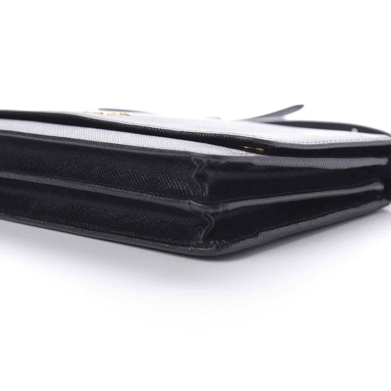 Prada Saffiano Metal Flap Wallet With Strap Black 8 of 8