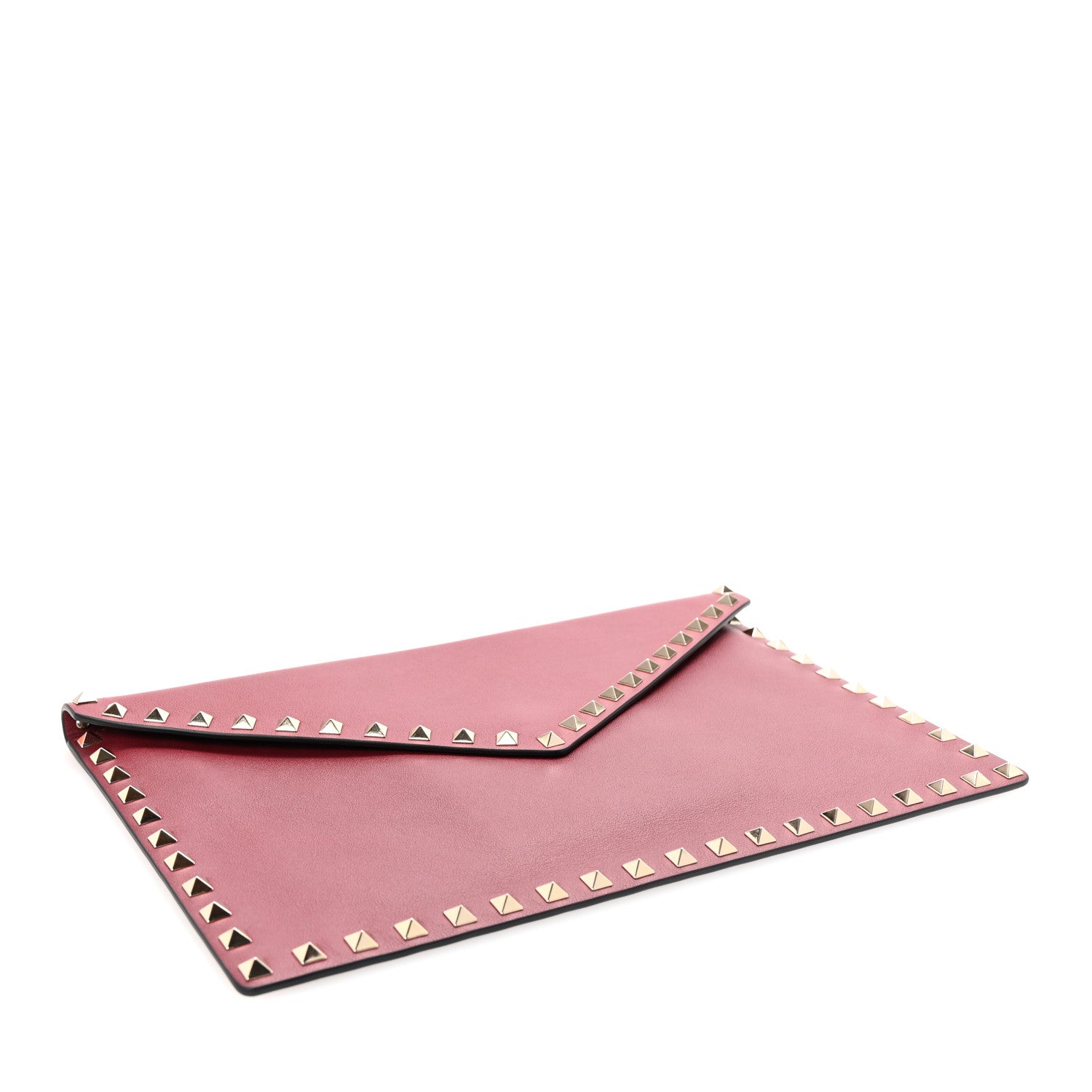 Valentino Garavani Vitello Large Rockstud Envelope Clutch Rubino 4 of 6