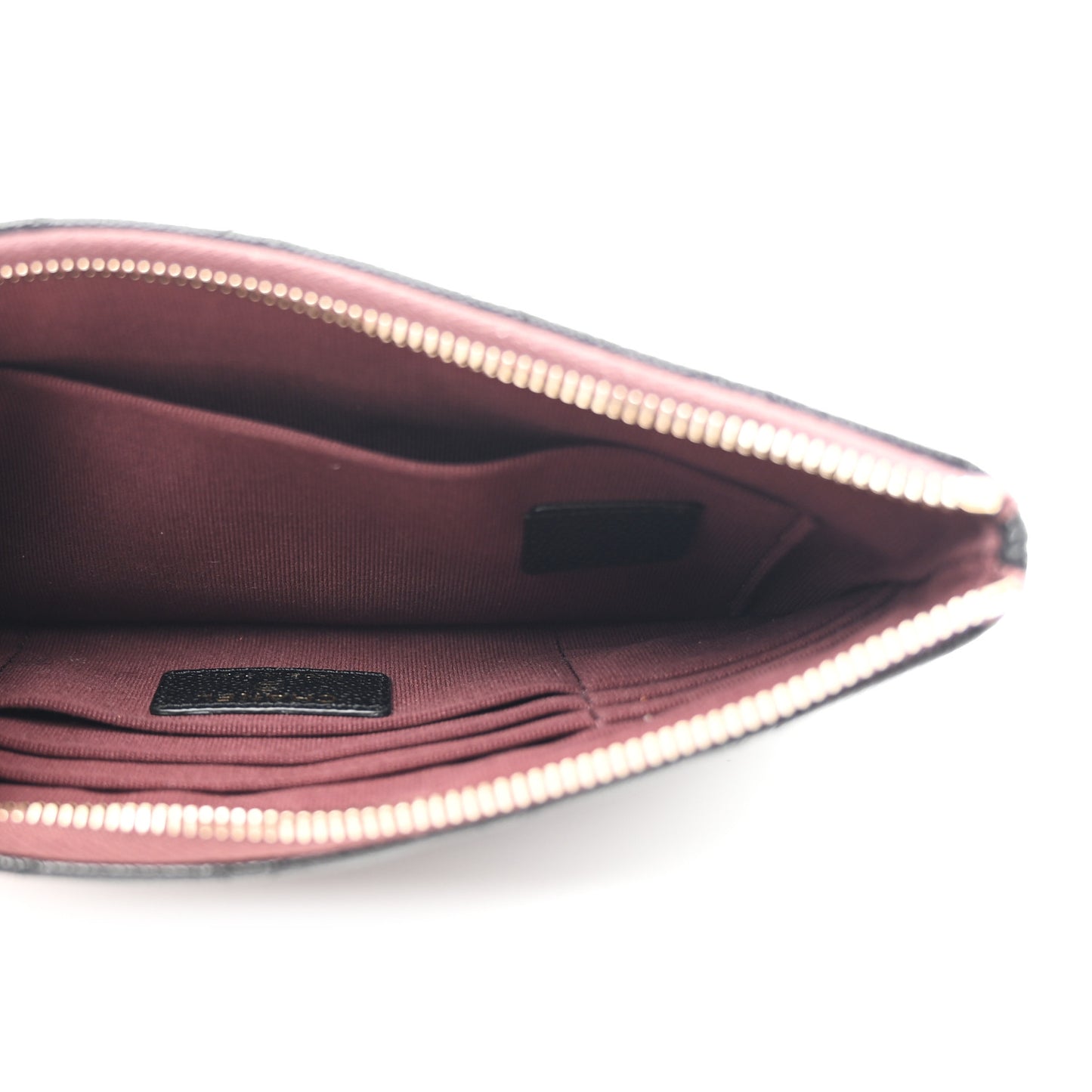 Caviar Quilted Small Zipped Pouch Black