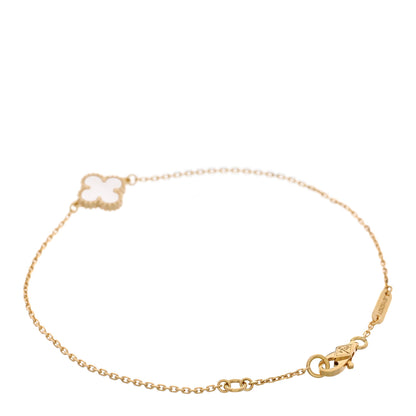 Van Cleef & Arpels 18K Yellow Gold Mother of Pearl Sweet Alhambra Bracelet 2 of 5