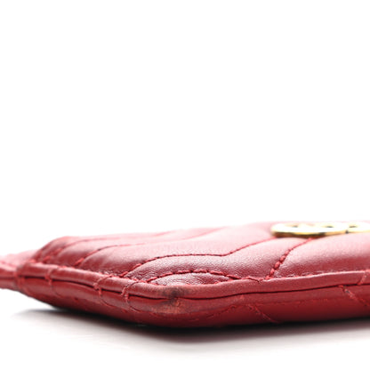 Gucci Calfskin Matelasse GG Marmont Card Holder Hibiscus Red 7 of 15