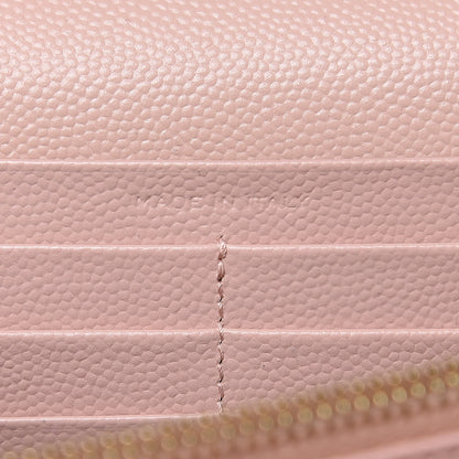 Saint Laurent Grain De Poudre Matelasse Chevron Monogram Chain Wallet Pale Pink 6 of 12
