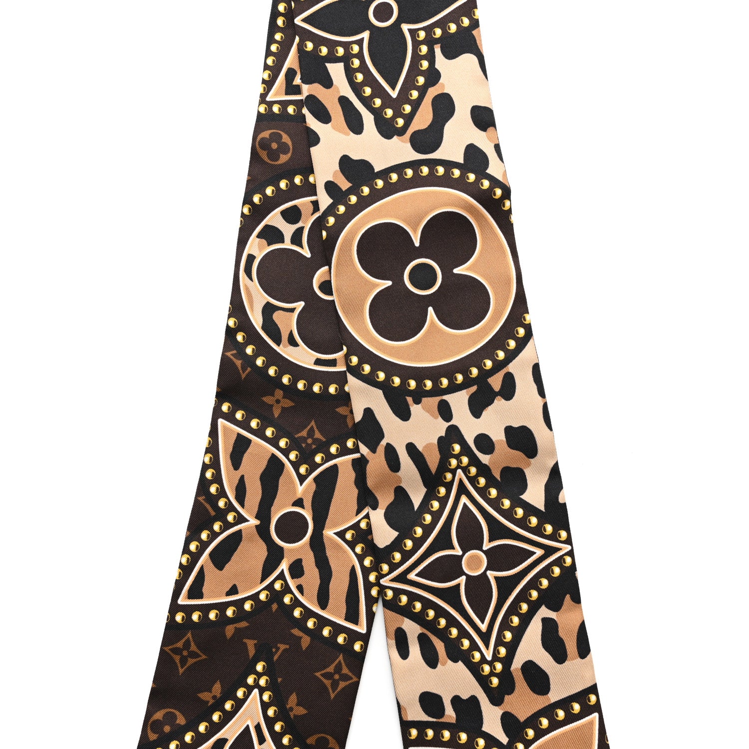 Louis Vuitton Silk Monogram LV World Bandeau Brown 3 of 3