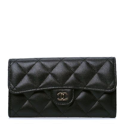 Chanel Caviar Quilted Medium Gusset Flap Wallet Black 1 of 4