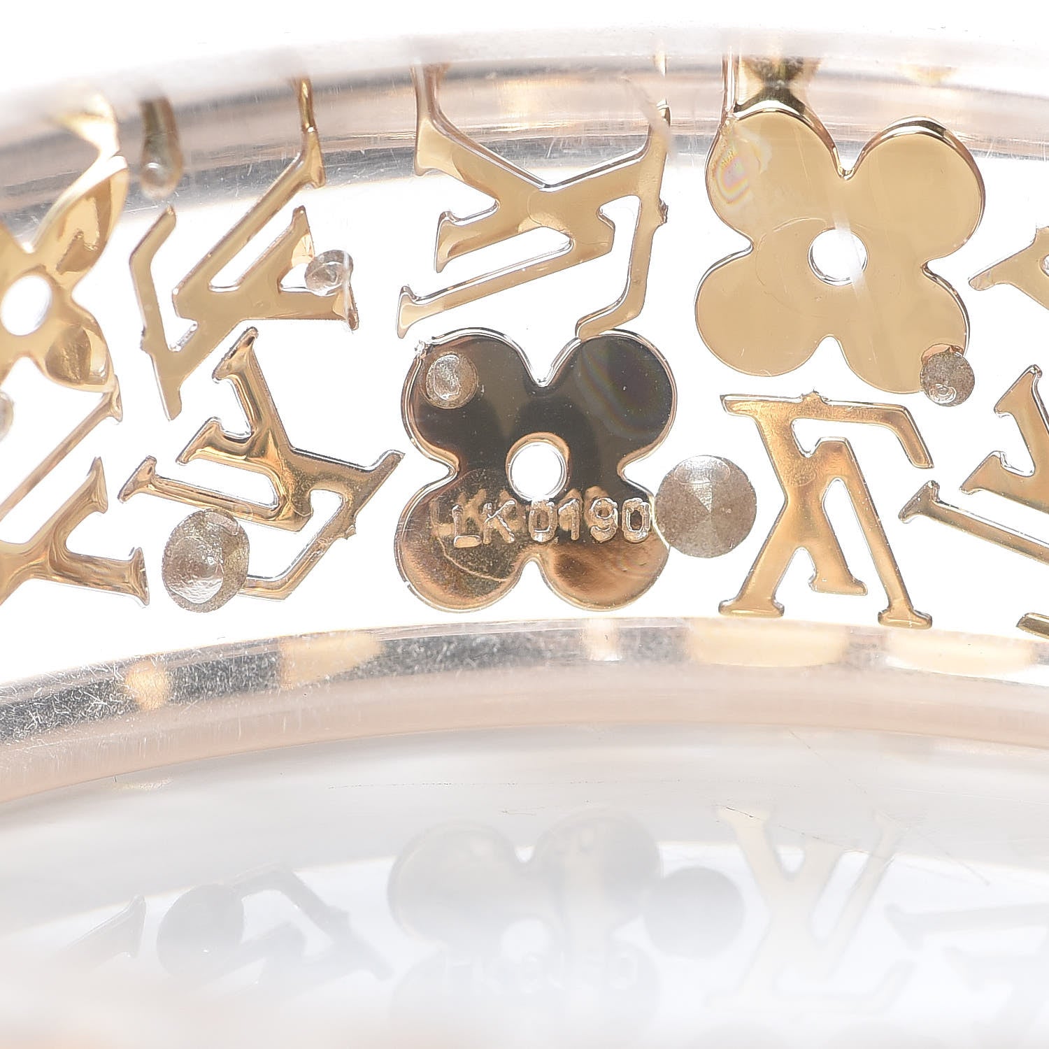 Louis Vuitton Resin Swarovski Small Inclusion GM Bracelet Transparent 4 of 4