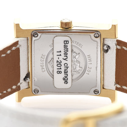 Hermes Stainless Steel Epsom 21mm Heure H Hour Quartz Watch Blanc 5 of 6