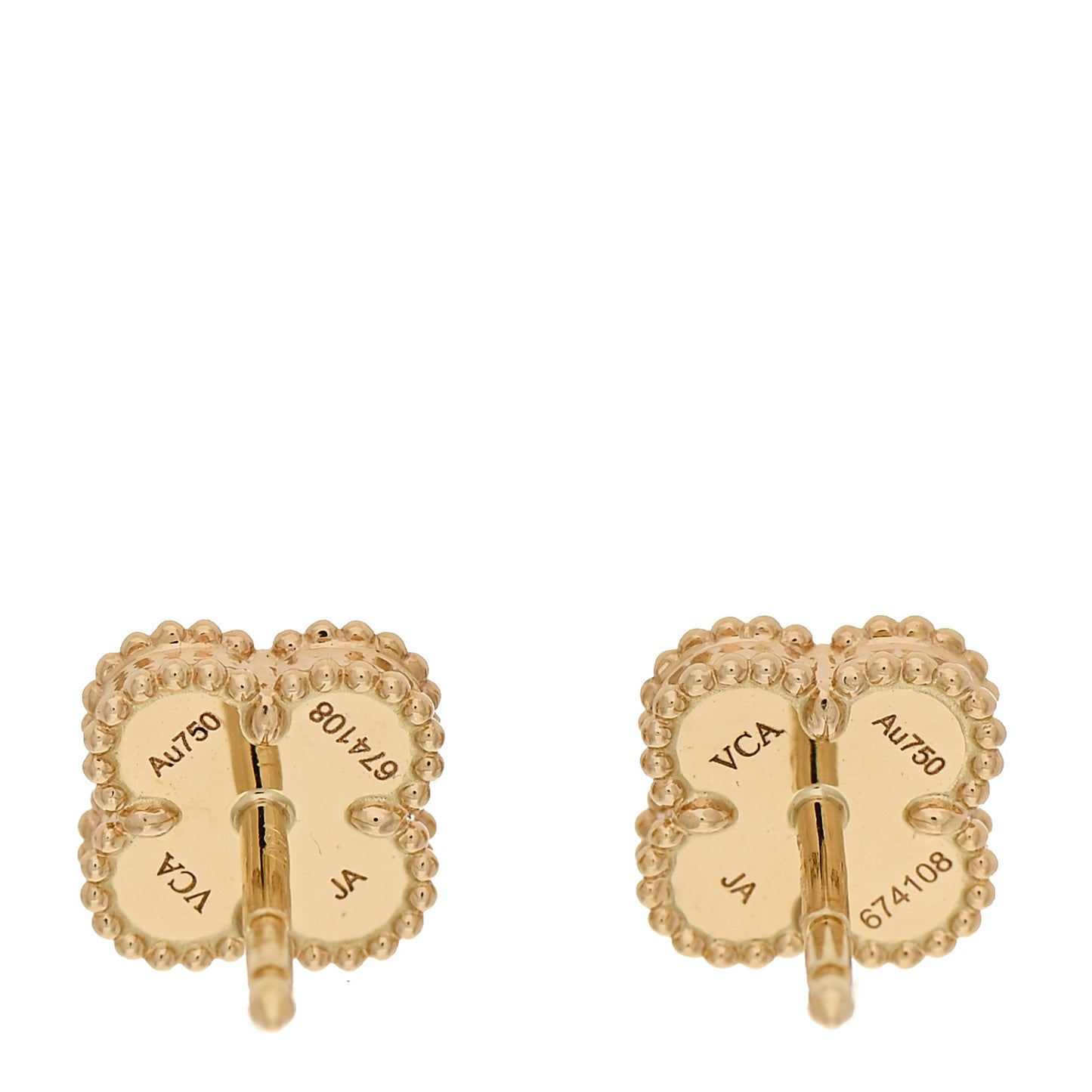 18K Yellow Gold Black Onyx Sweet Alhambra Earrings
