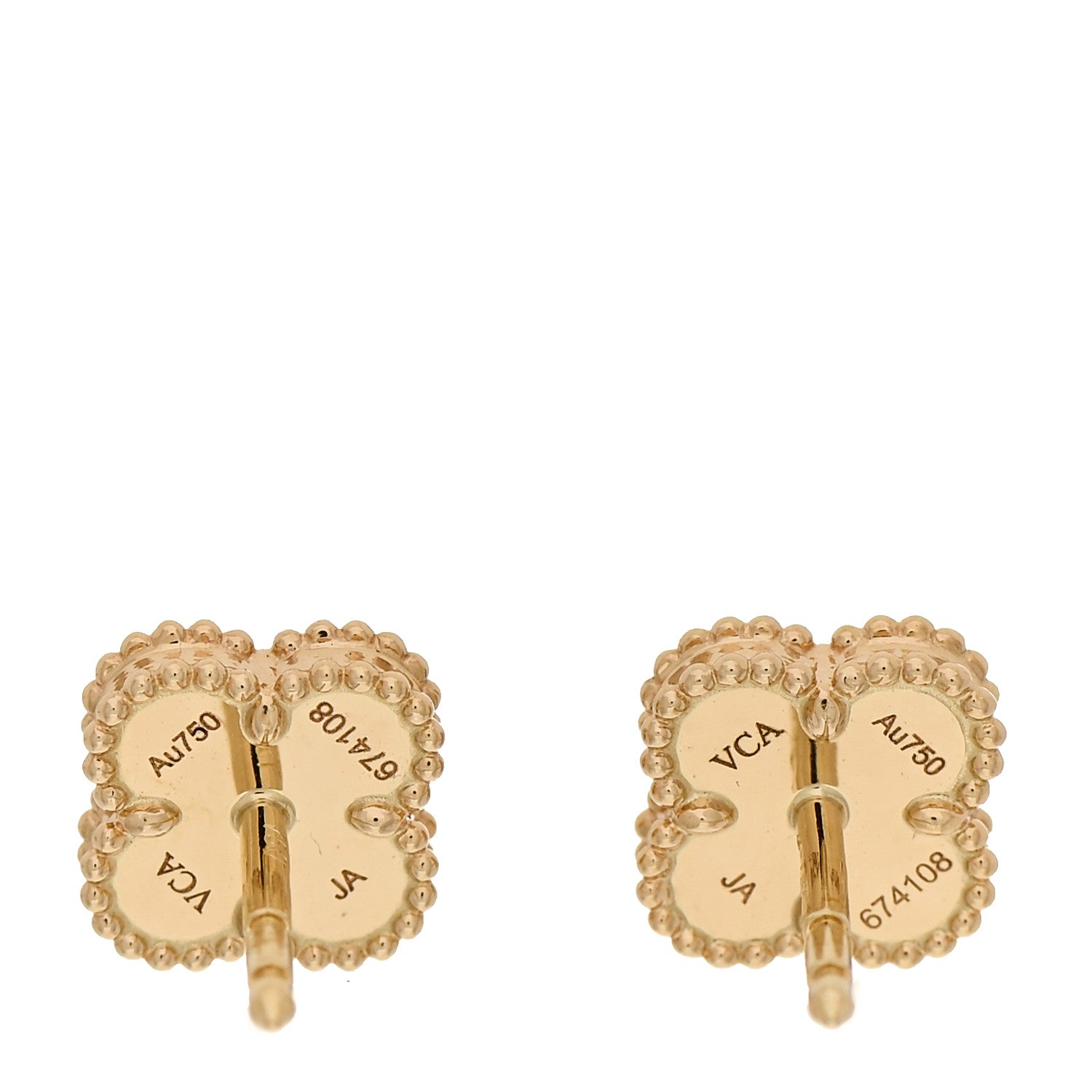 Van Cleef & Arpels 18K Yellow Gold Black Onyx Sweet Alhambra Earrings 4 of 5
