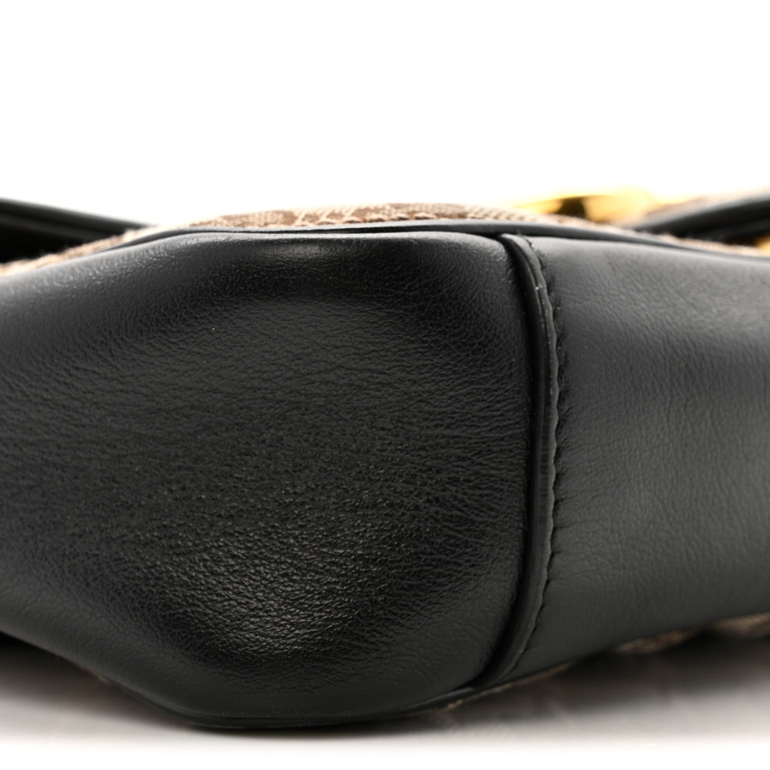 Gucci Monogram Matelasse Diagonal Small GG Marmont Shoulder Bag Beige Black 9 of 17