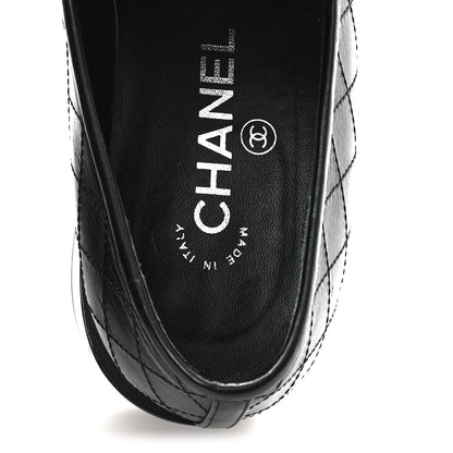 Chanel Calfskin Stitched CC Loafers 38 Black 8 of 10