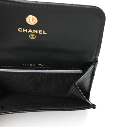 Chanel Lambskin Quilted Card Holder with Chain Black 5 of 12