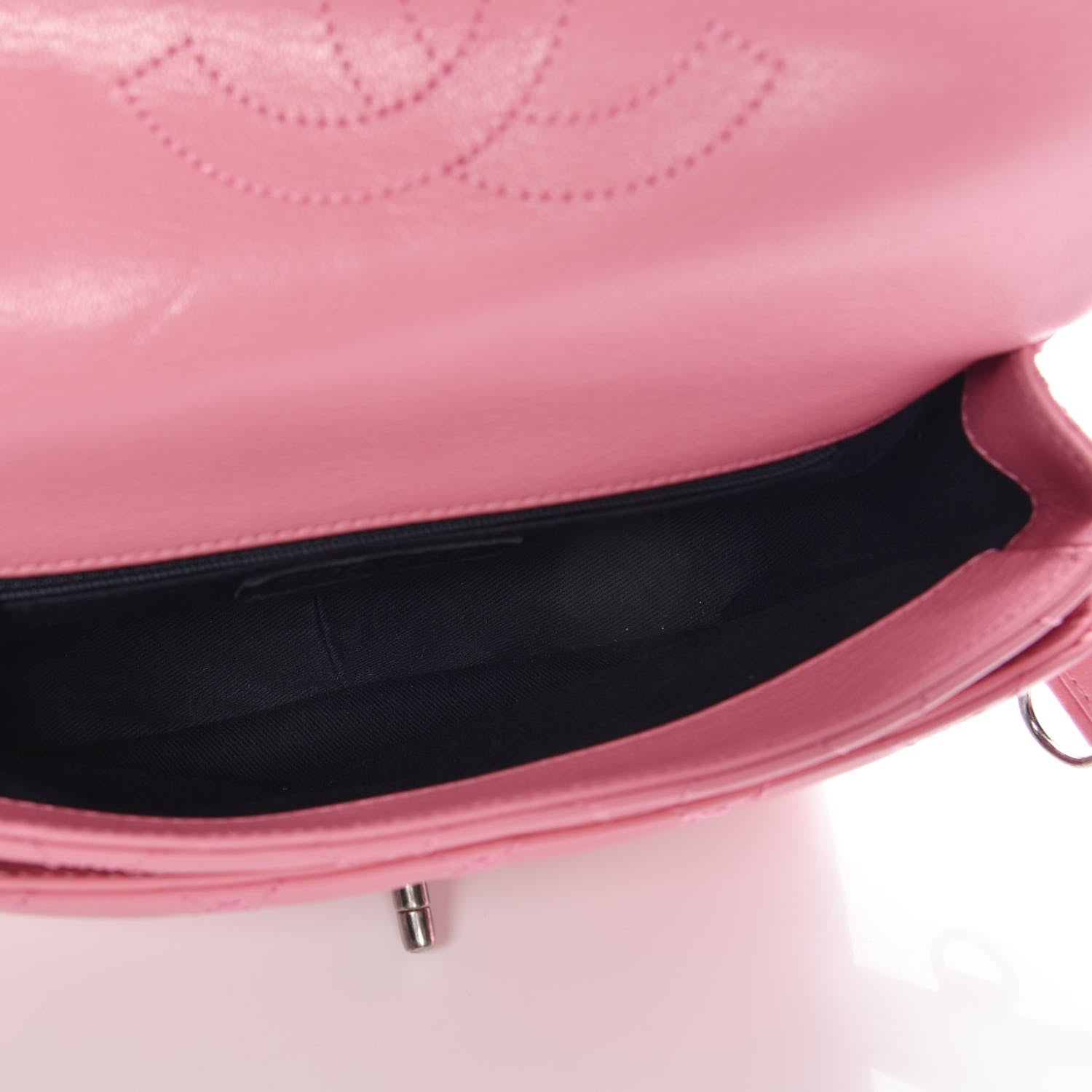 Chanel Shiny Goatskin Quilted Small Double Carry Waist Chain Flap Pink 5 of 8