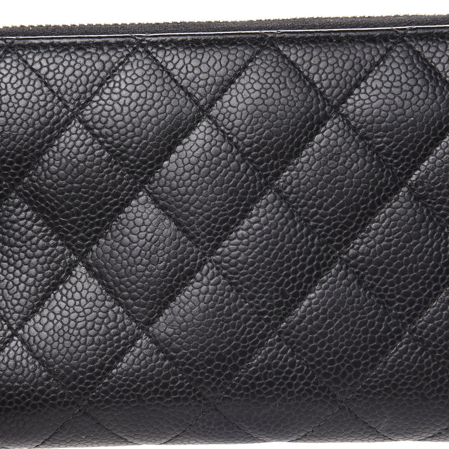 Caviar Quilted Large Gusset Zip Around Wallet Black