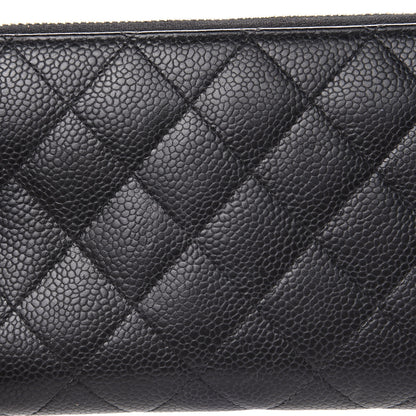 Chanel Caviar Quilted Large Gusset Zip Around Wallet Black 8 of 11
