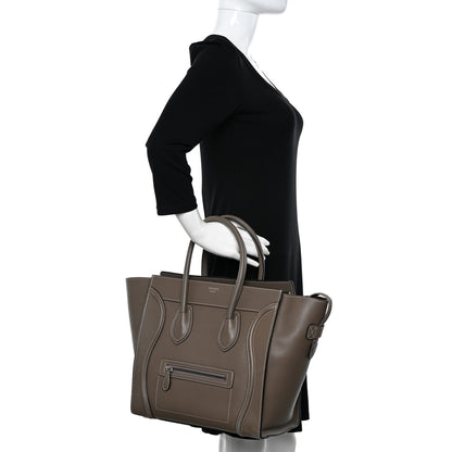 Celine Drummed Calfskin Mini Luggage Souris 2 of 15