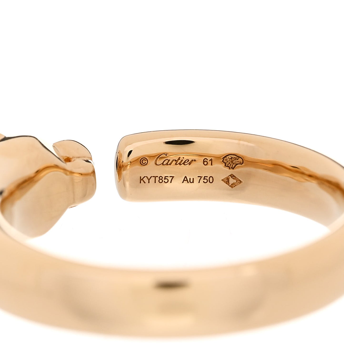 18K Yellow Gold Tsavorite Onyx Panthere De Cartier Ring 61 9.5