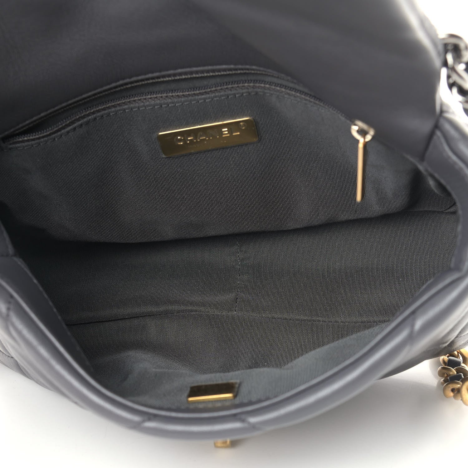 Chanel Lambskin Quilted Medium Chanel 19 Flap Dark Grey 5 of 9