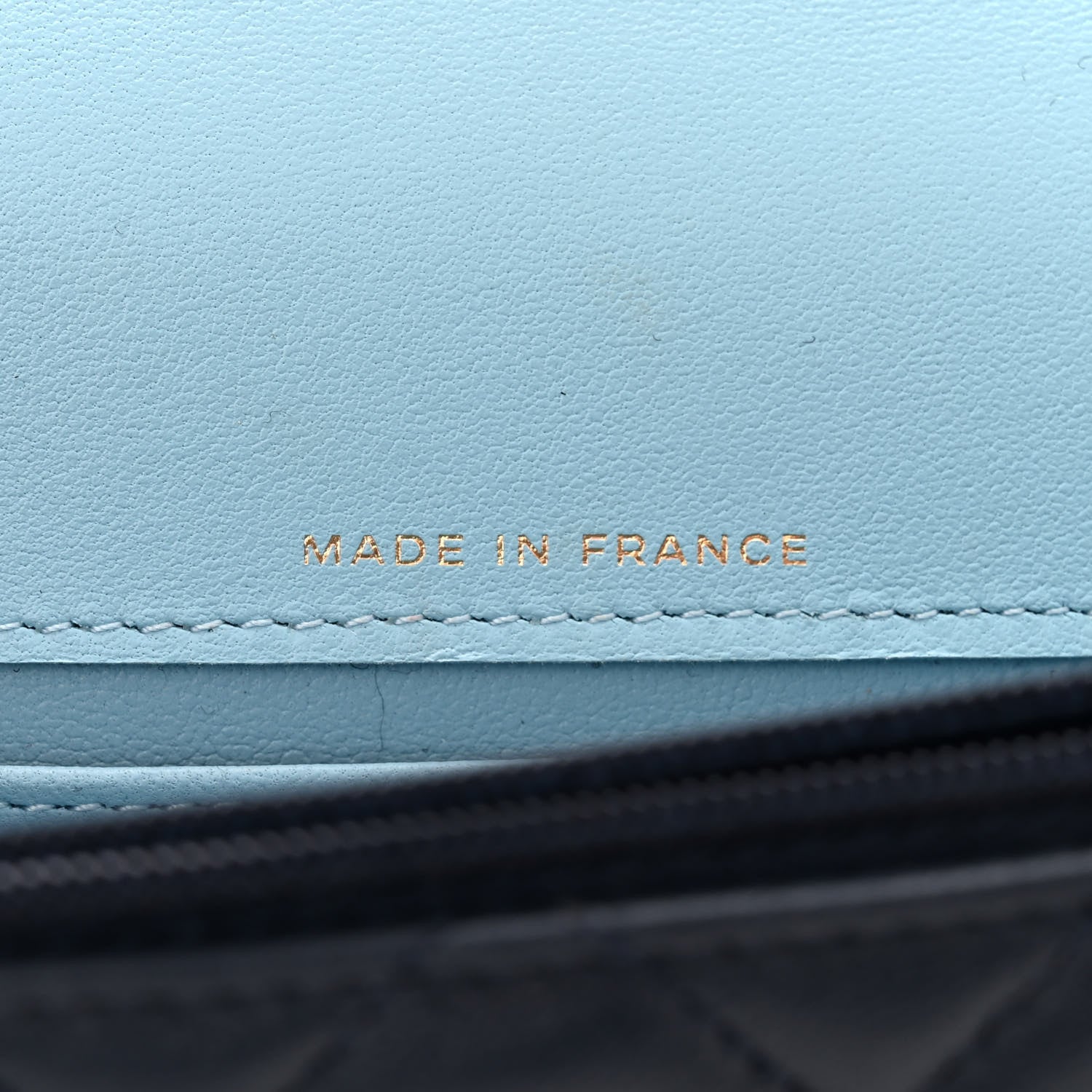 Chanel Lambskin Quilted Flap Phone Holder With Chain Dark Blue Light Blue 7 of 12