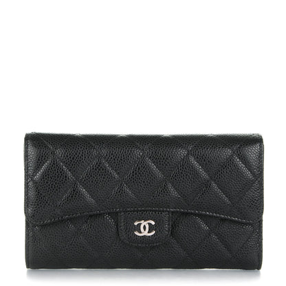 Chanel Caviar Quilted Large Flap Wallet Black 1 of 8