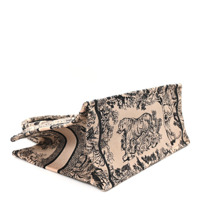 Christian Dior Canvas Embroidered Medium Dioriviera Toile De Jouy Book Tote Black 4 of 12