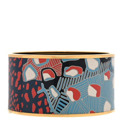 Hermes Enamel Printed Grand Fonds Extra Wide Bracelet 70 1 of 6