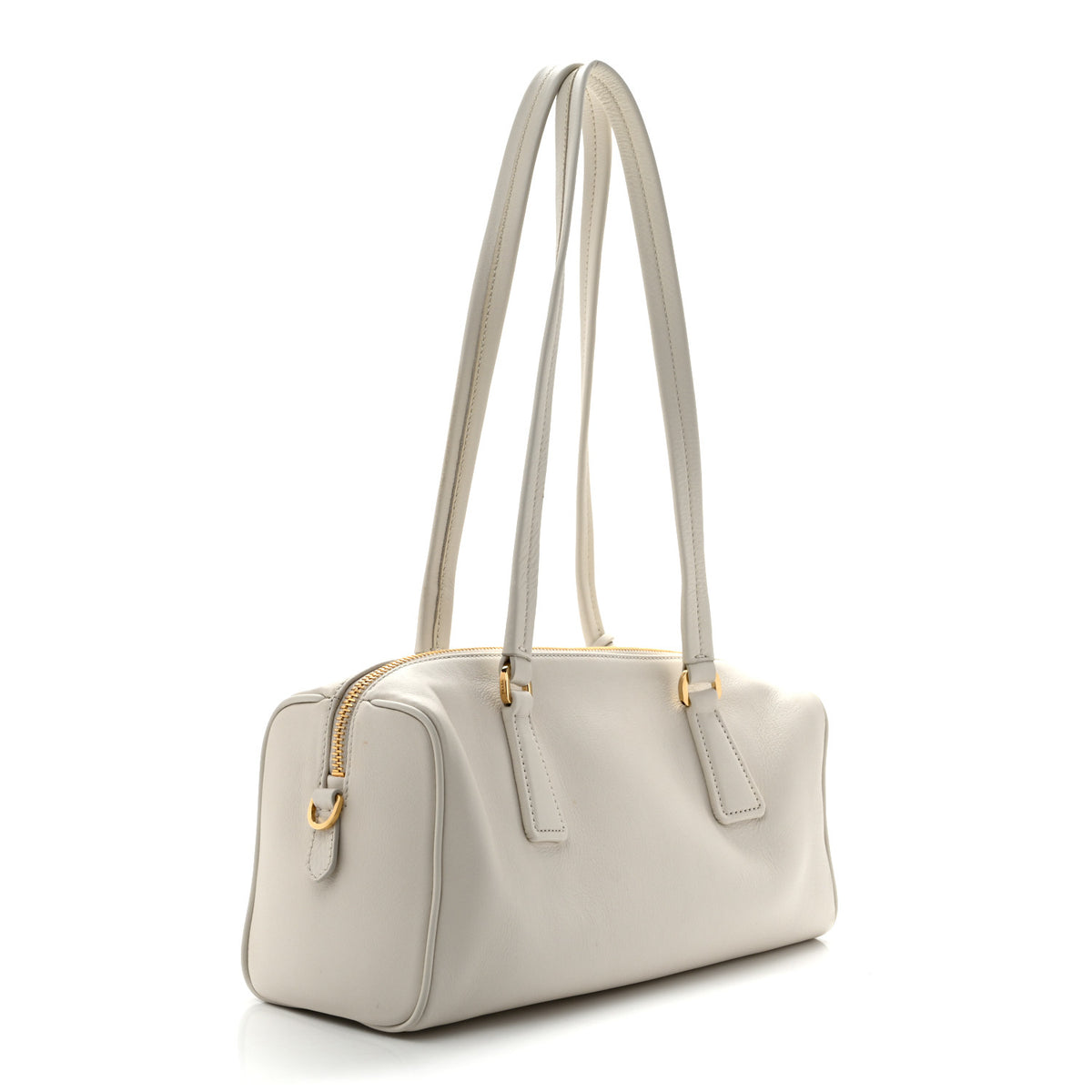 Prada Soft Grain Medium Top Handle Bag With Padlock Bianco 3 of 12