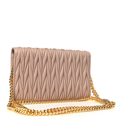 Miu Miu Nappa Matelasse Chain Crossbody Bag Cammeo 3 of 8