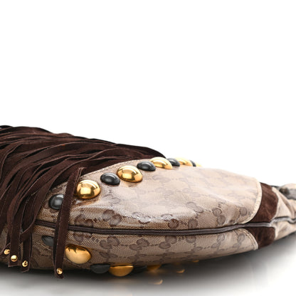 Gucci Crystal Monogram Fringe Babouska Hobo 9 of 12