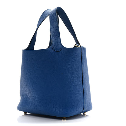 Hermes Taurillon Clemence Picotin Lock 18 PM Bleu Royal 2 of 7