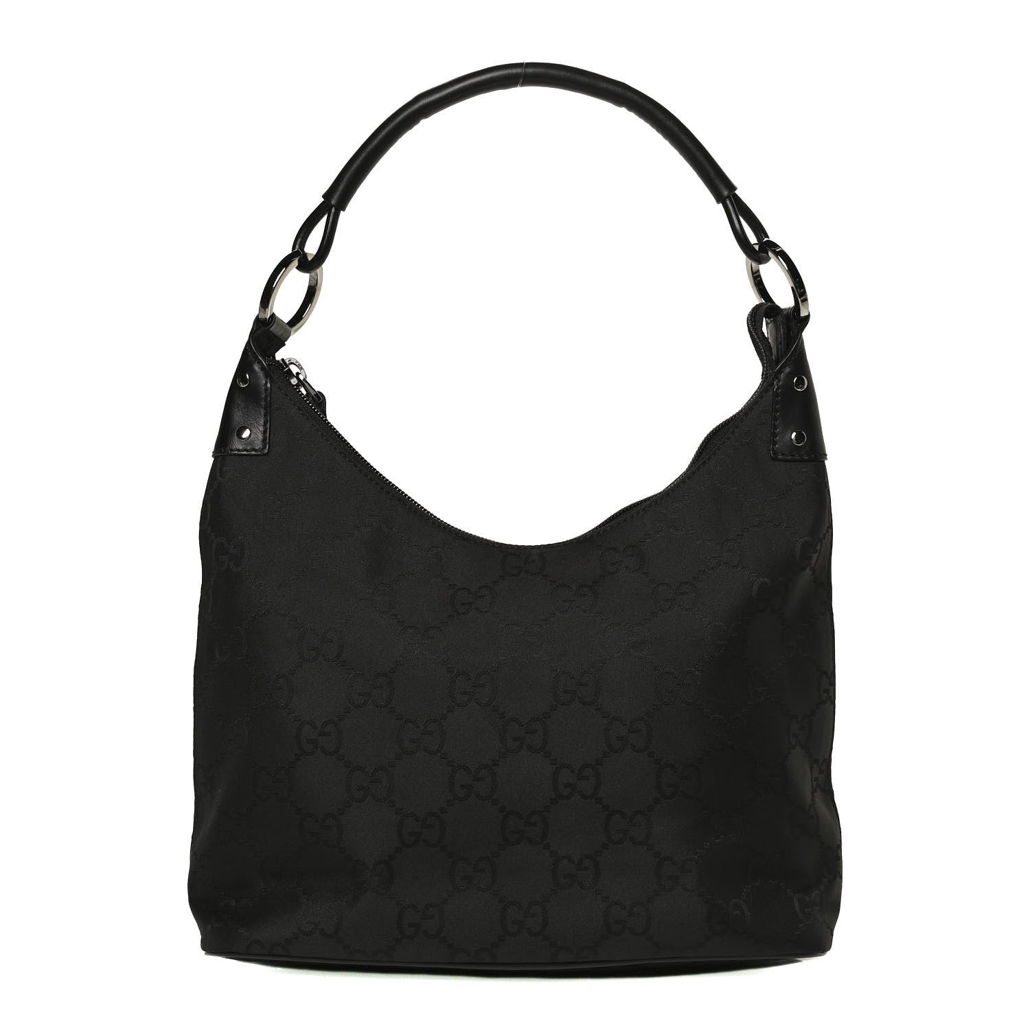 Gucci Nylon Monogram Small Hobo Black 1 of 9