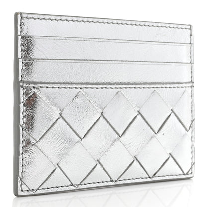 Bottega Veneta Metallic Nappa Intrecciato Card Holder Silver 3 of 7