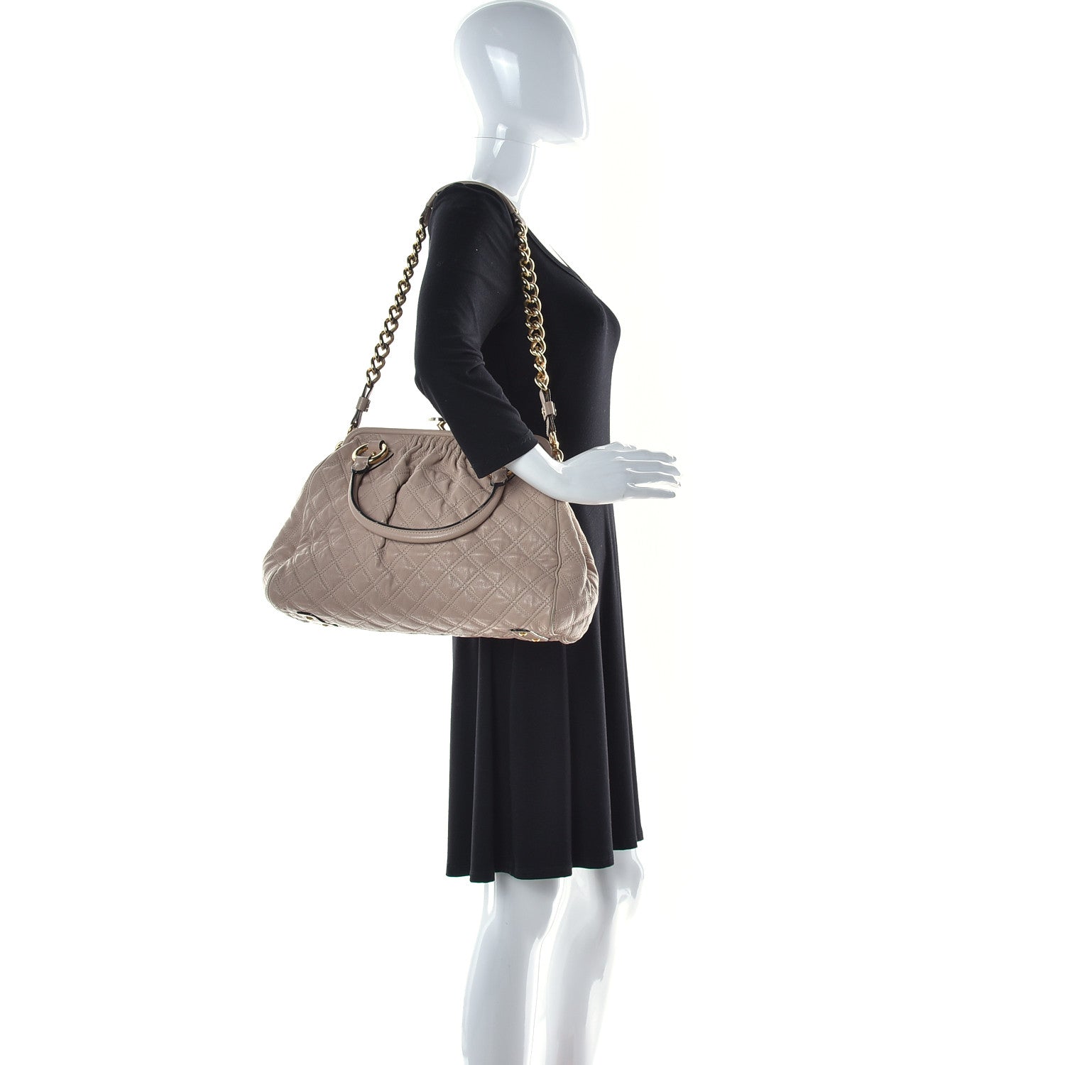 Marc Jacobs Calfskin Quilted Stam Beige 2 of 14