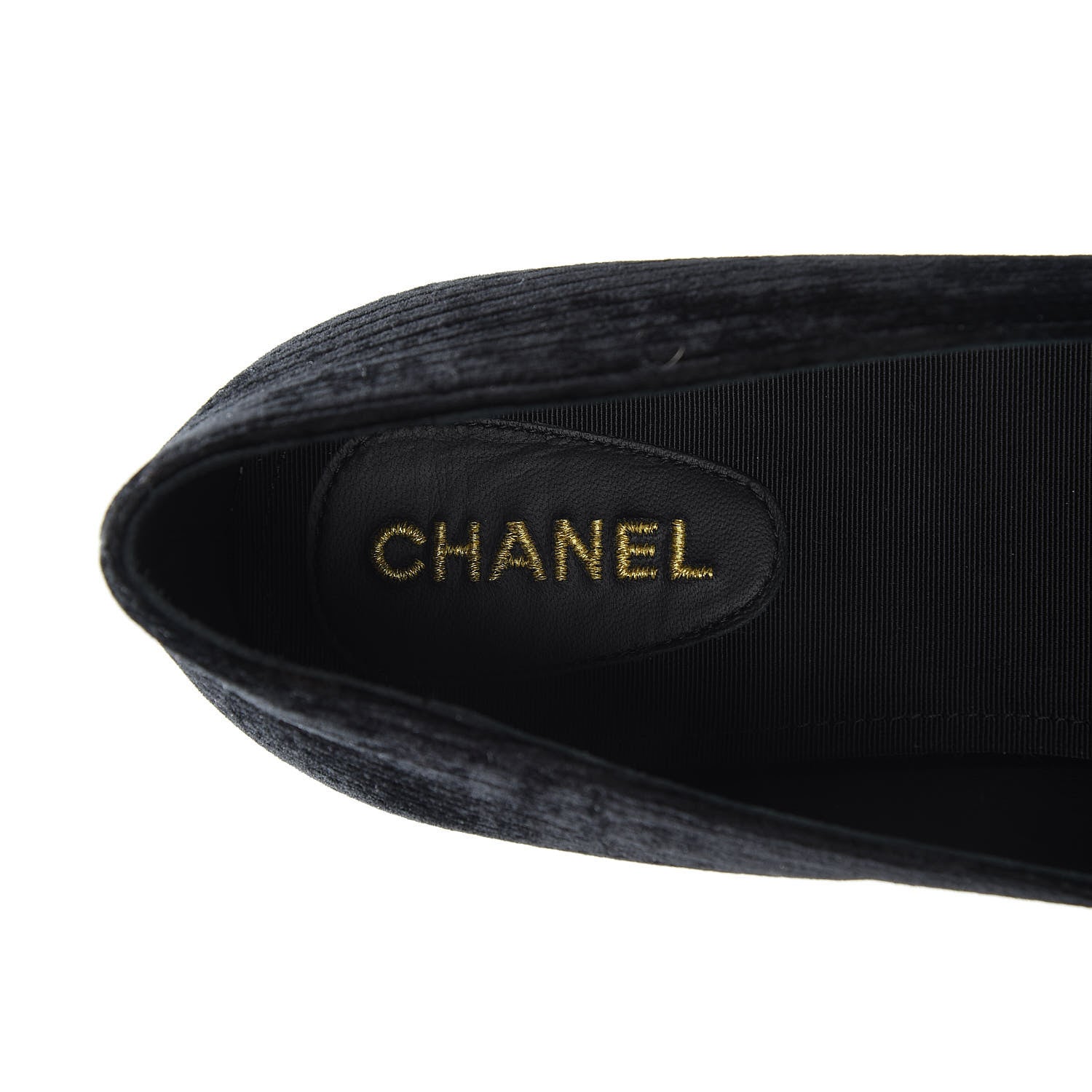 Chanel Velvet Grosgrain Pearls Moccasin Loafers 40 Black 7 of 7