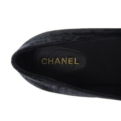 Chanel Velvet Grosgrain Pearls Moccasin Loafers 40 Black 7 of 7
