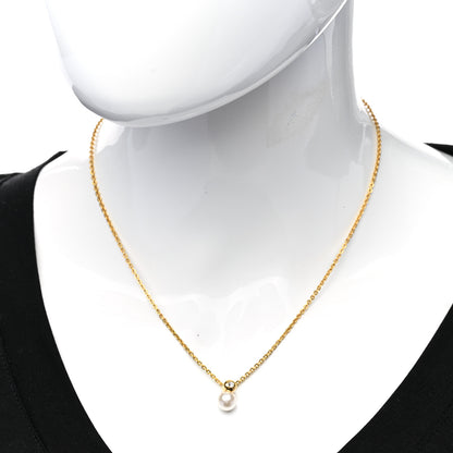 Christian Dior Crystal Pearl Pendant Necklace Gold 2 of 6