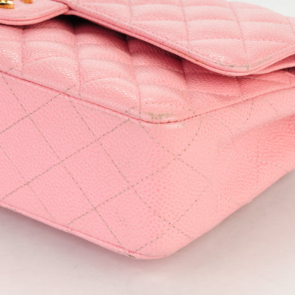 Chanel Caviar Quilted Medium Double Flap Pink 12 of 17