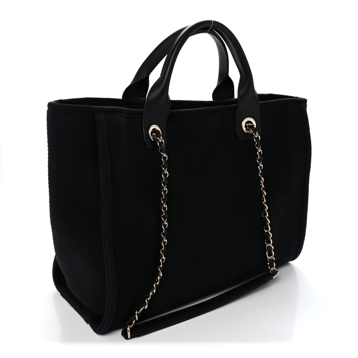 Chanel Mixed Fibers Small Deauville Tote Black 4 of 11