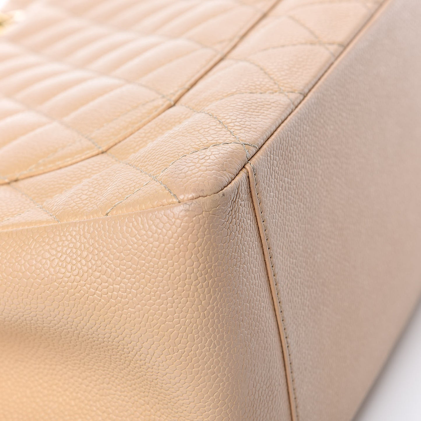 Caviar Quilted Grand Shopping Tote GST Beige Clair